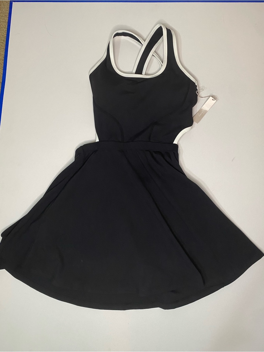 BuffBunny Black Jumpsuit Romper with White Trim